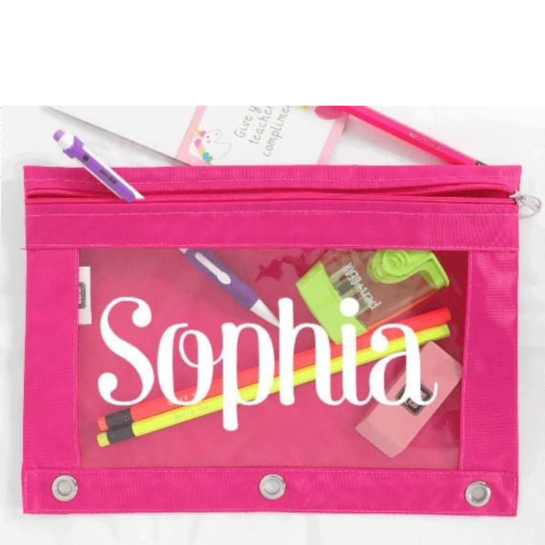 Personalized Canvas Zipper Kid Pencil Case