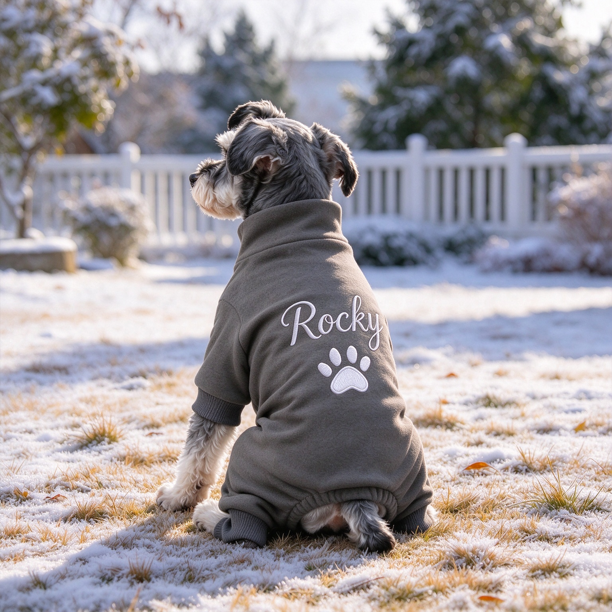 Personalized Hand Embroidery Pets Winter Warm Four-Legged Jumpsuit | BKPet610