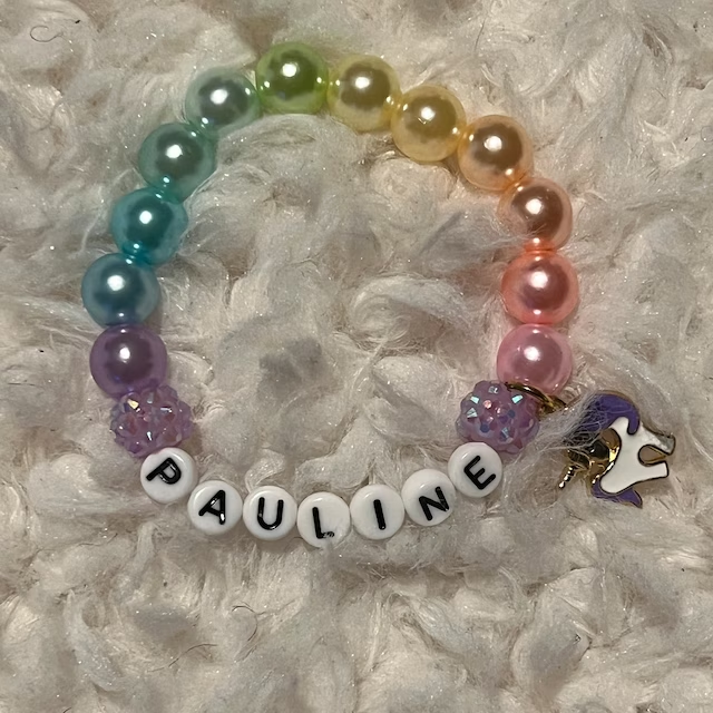 Personalized Kids Lovely Unicorn Bead Bracelet With Name | CWBeach138