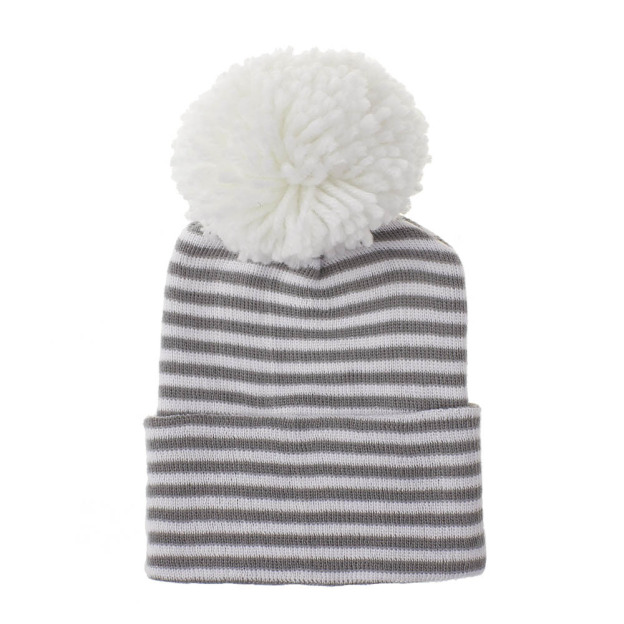 Personalized Leather Patch Pom Pom Beanie for Comfort & Unique | HSKid35
