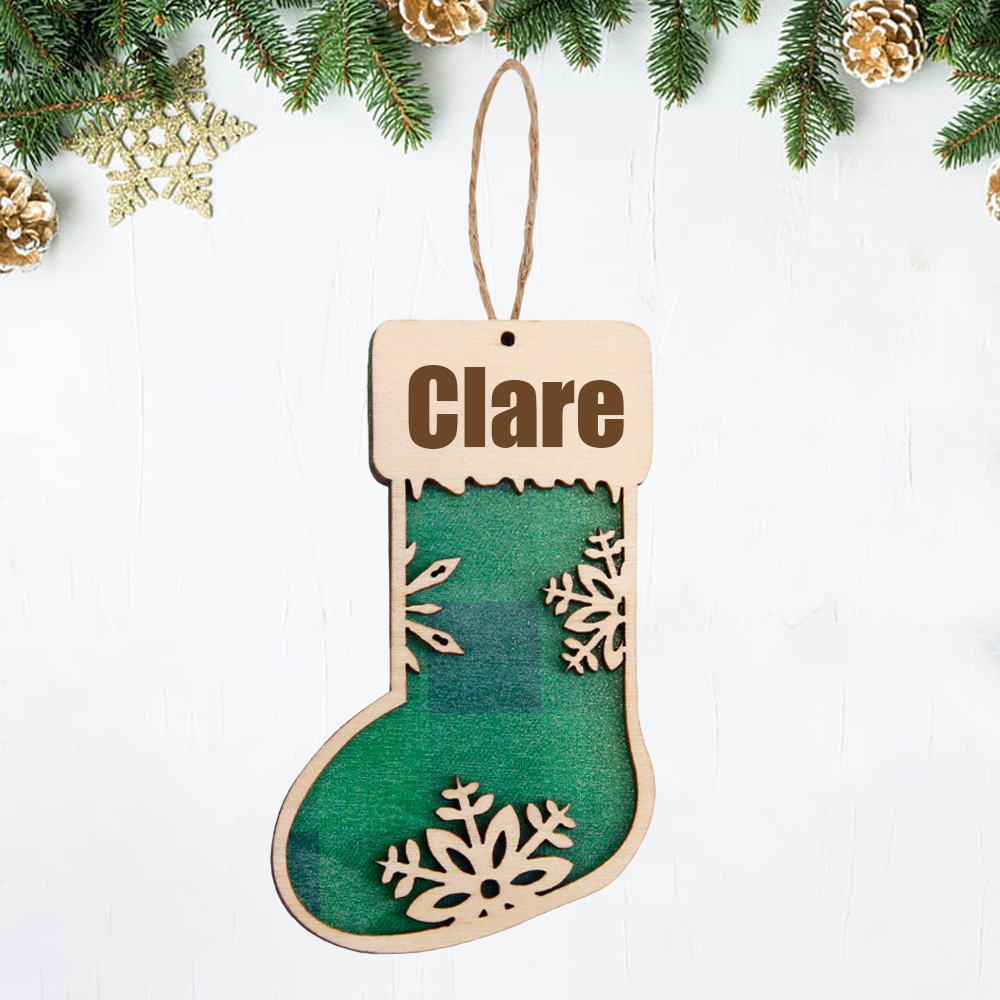 Personalized Wooden Christmas Stocking Ornaments | MCGift44
