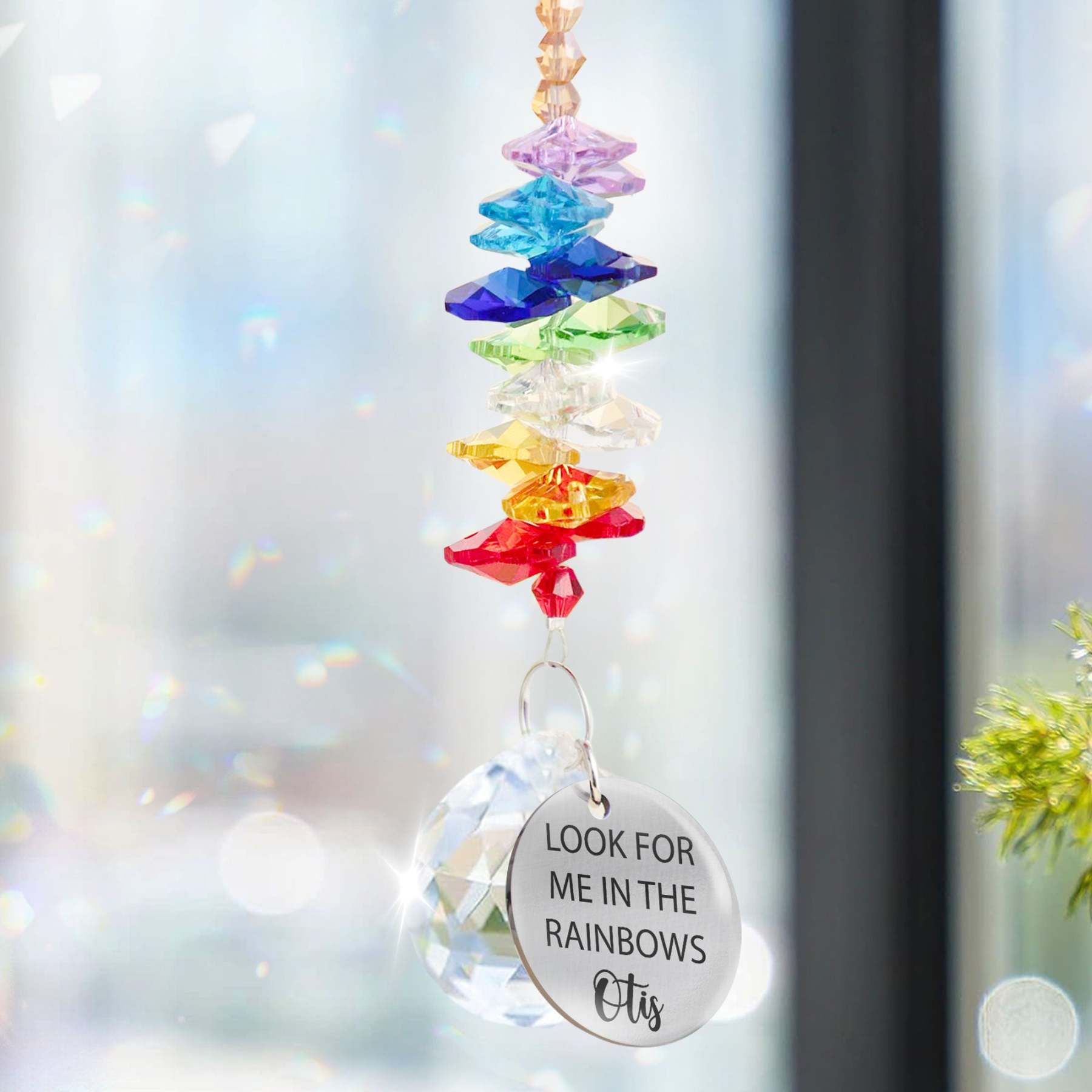 Personalized Pet Memorial Suncatcher Hanging Crystal | BKPet176