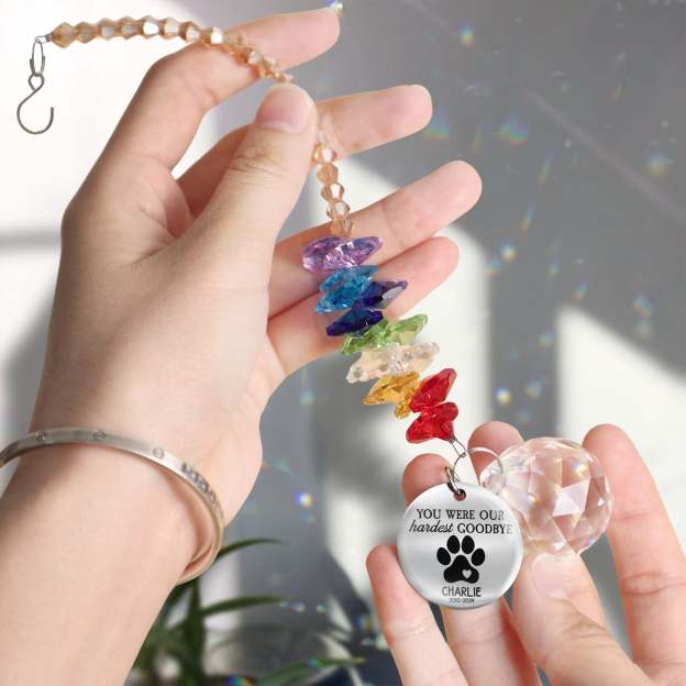 Personalized Pet Memorial Suncatcher Hanging Crystal | BKPet176