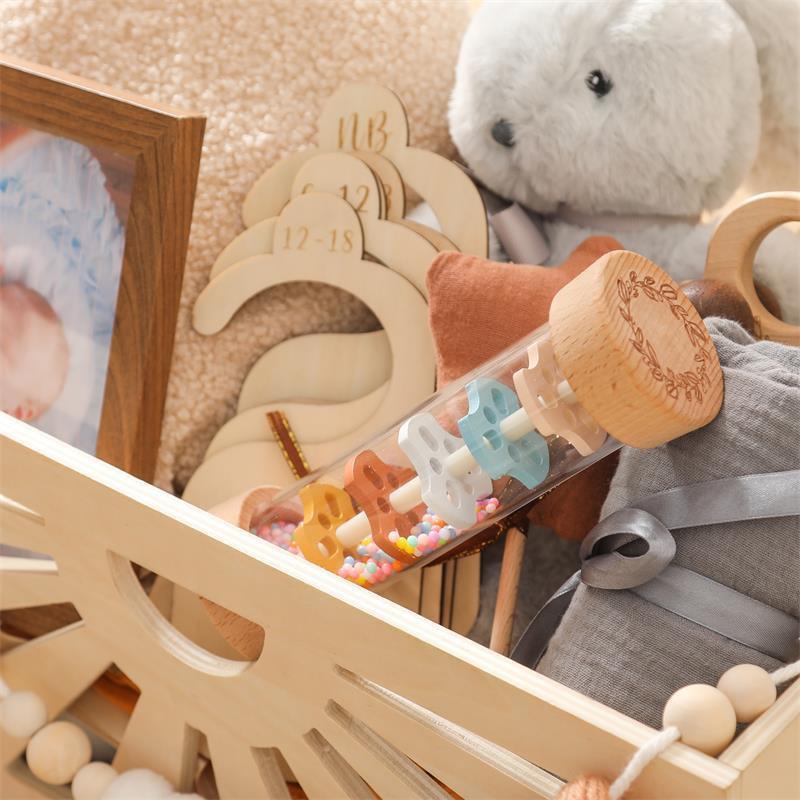 Personalized Baby Wood Rattle Sensory Toy | CWToy135