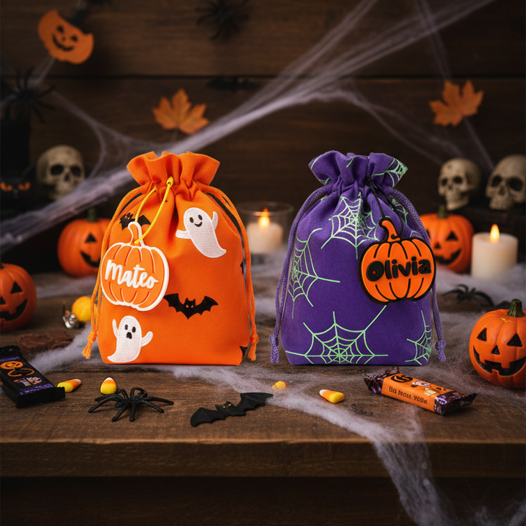 Personalized 3D Printed Halloween Pumpkin-Shaped Name Tag | KKHalloween70