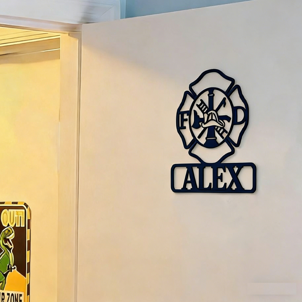 Personalized Firefighters Maltese Cross Door Sign | CWBaby448