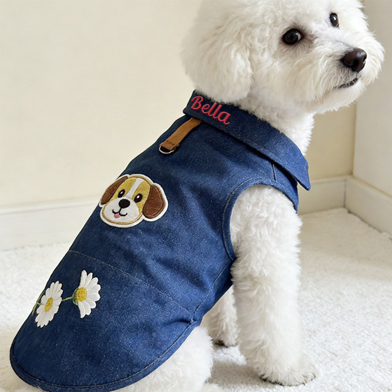 Personalized Pets Lightweight Denim Collar Shirt | MNCloth221