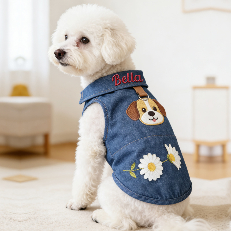 Personalized Pets Lightweight Denim Collar Shirt | MNCloth221