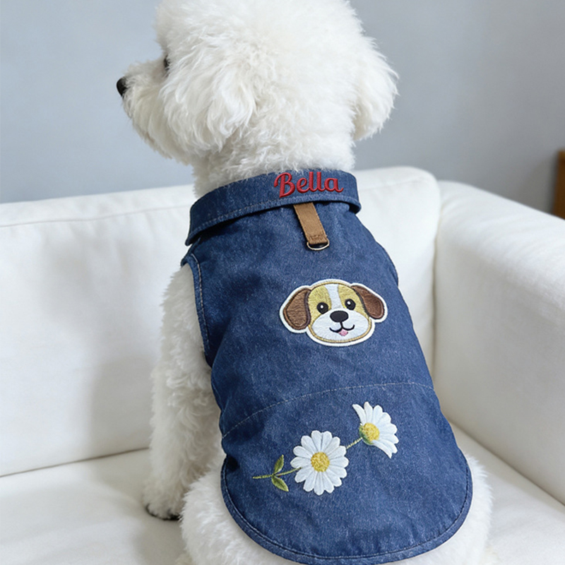 Personalized Pets Lightweight Denim Collar Shirt | MNCloth221
