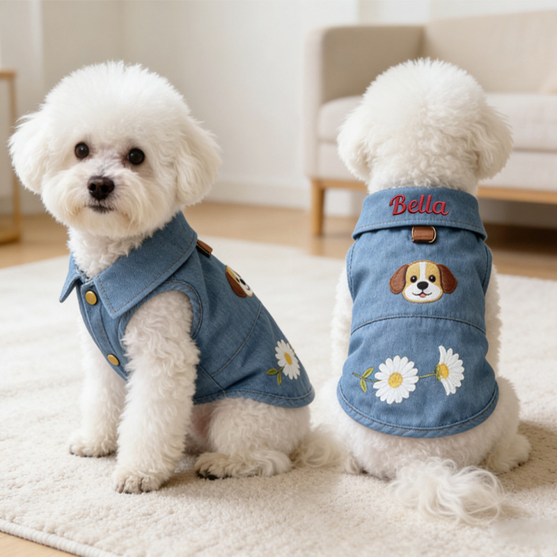 Personalized Pets Lightweight Denim Collar Shirt | MNCloth221