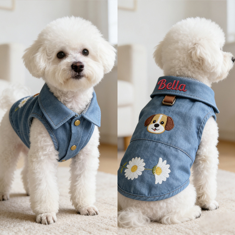 Personalized Pets Lightweight Denim Collar Shirt | MNCloth221