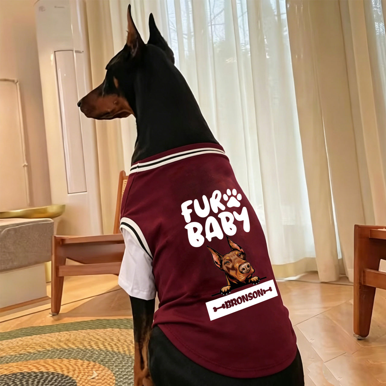 Personalized Big Dog Fun Portrait Fake Two-Piece Jersey Shirt | MNCloth230