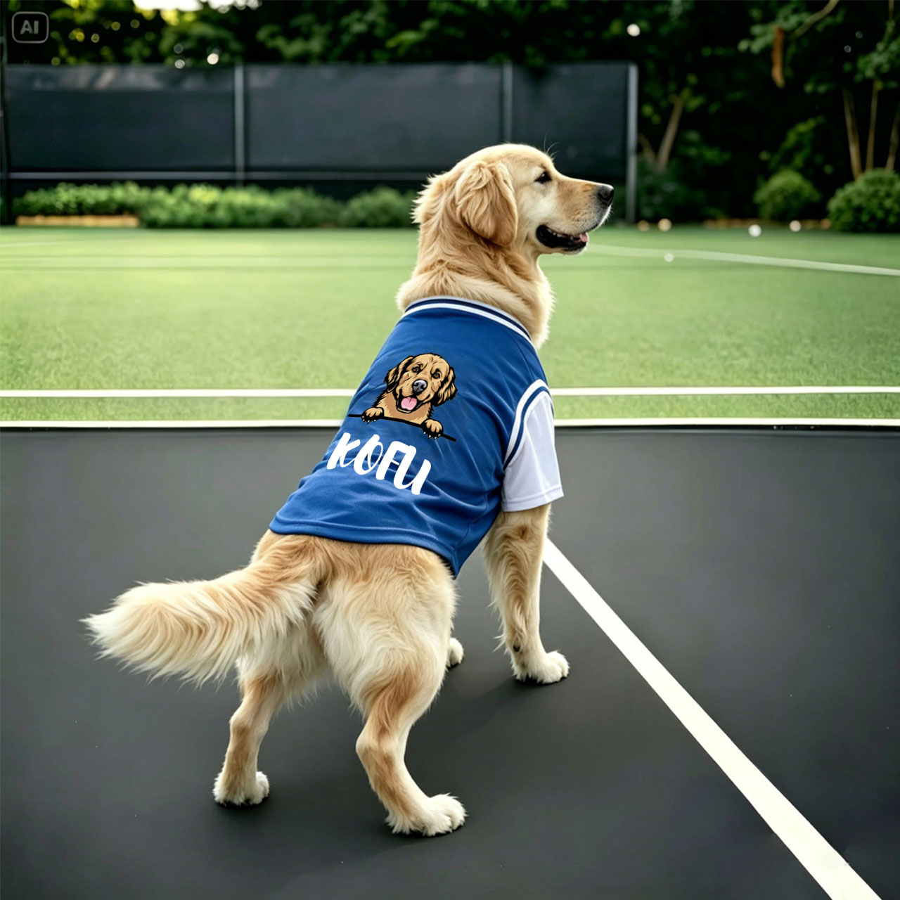 Personalized Big Dog Fun Portrait Fake Two-Piece Jersey Shirt | MNCloth230