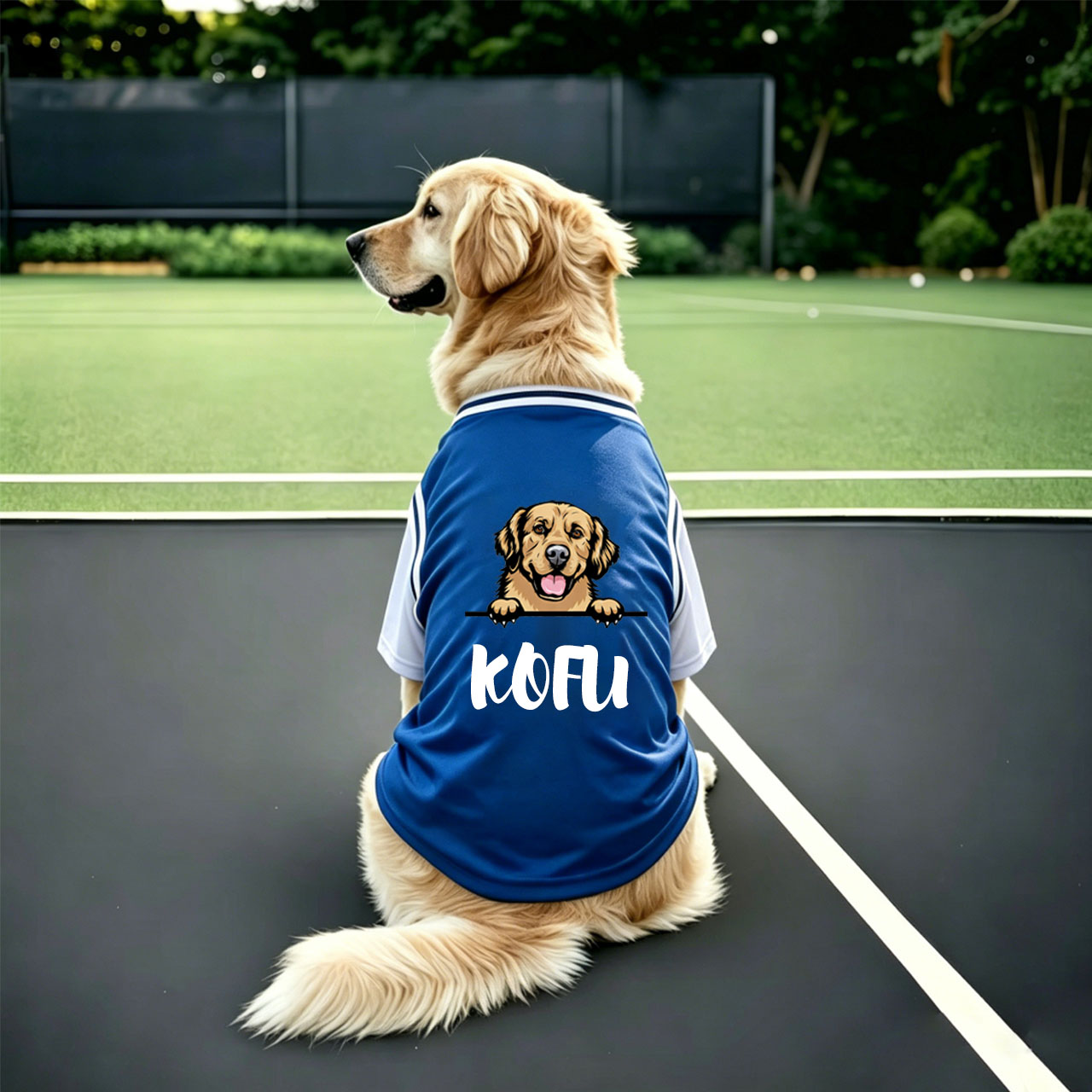 Personalized Big Dog Fun Portrait Fake Two-Piece Jersey Shirt | MNCloth230