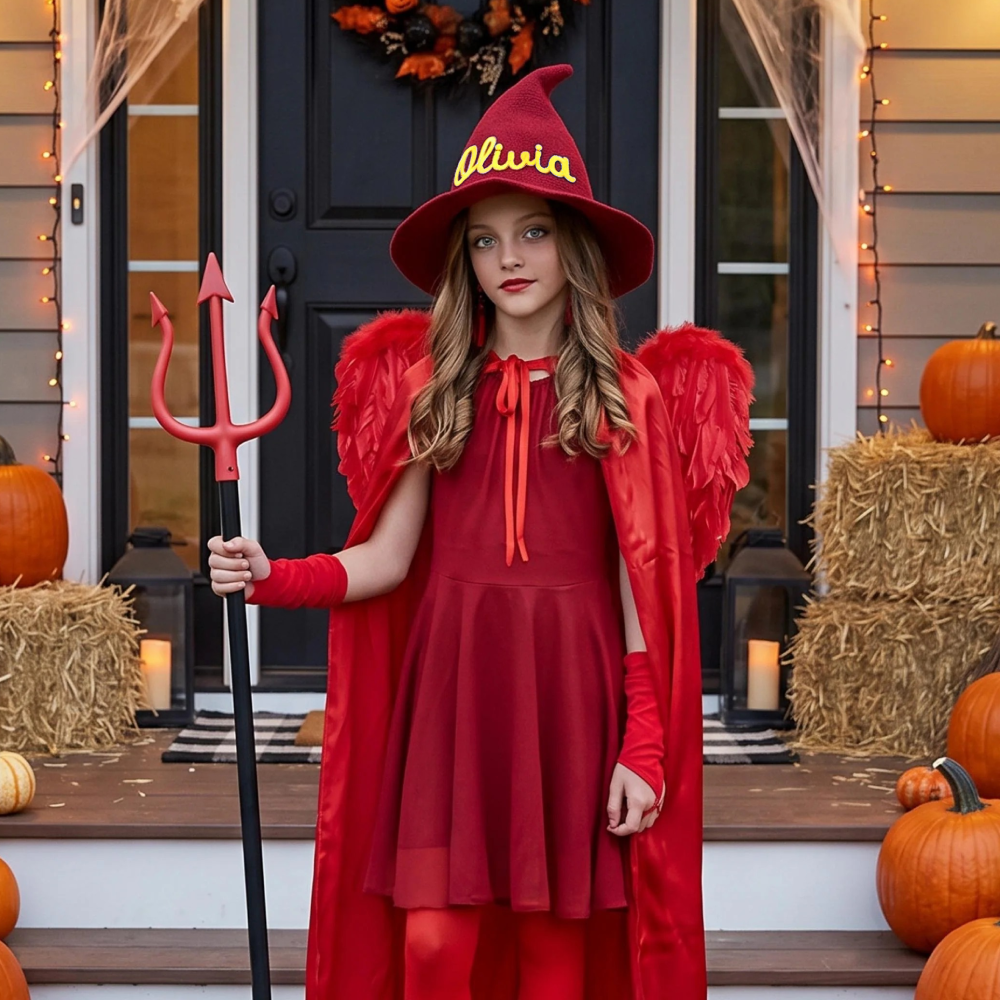 Personalized Embroidery Halloween Witch Hat For Kids & Aldult| MNHalloween01