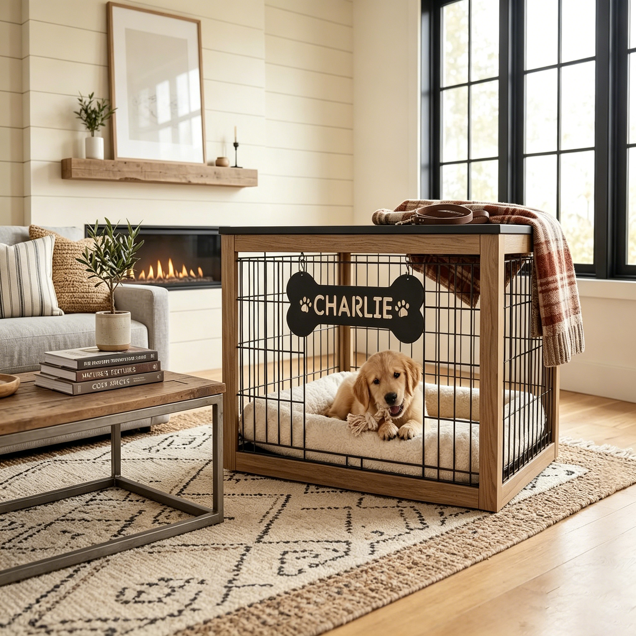 Personalized 3D Printed Dog House Name Bone Hanging Tag | MNHome96