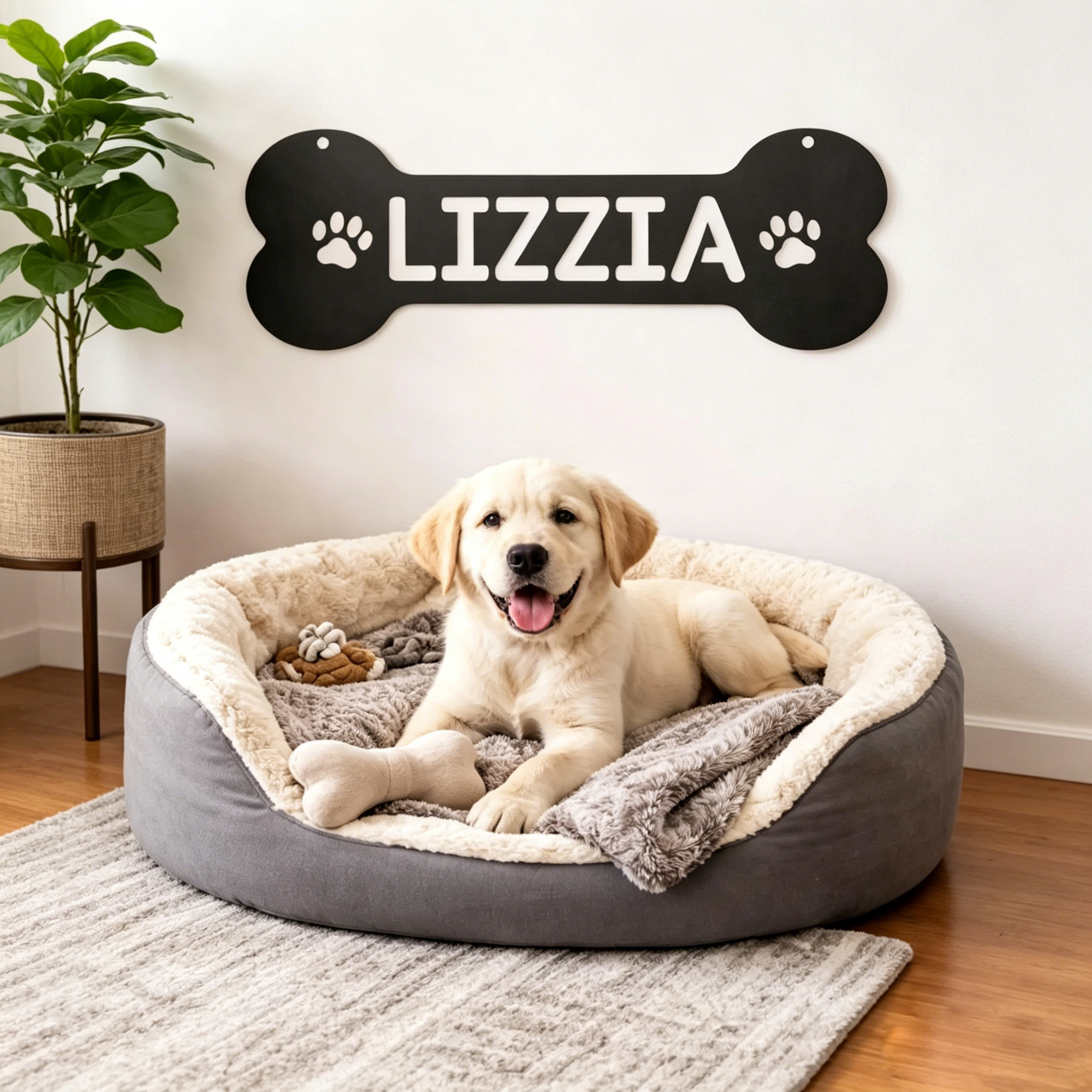 Personalized 3D Printed Dog House Name Bone Hanging Tag | MNHome96