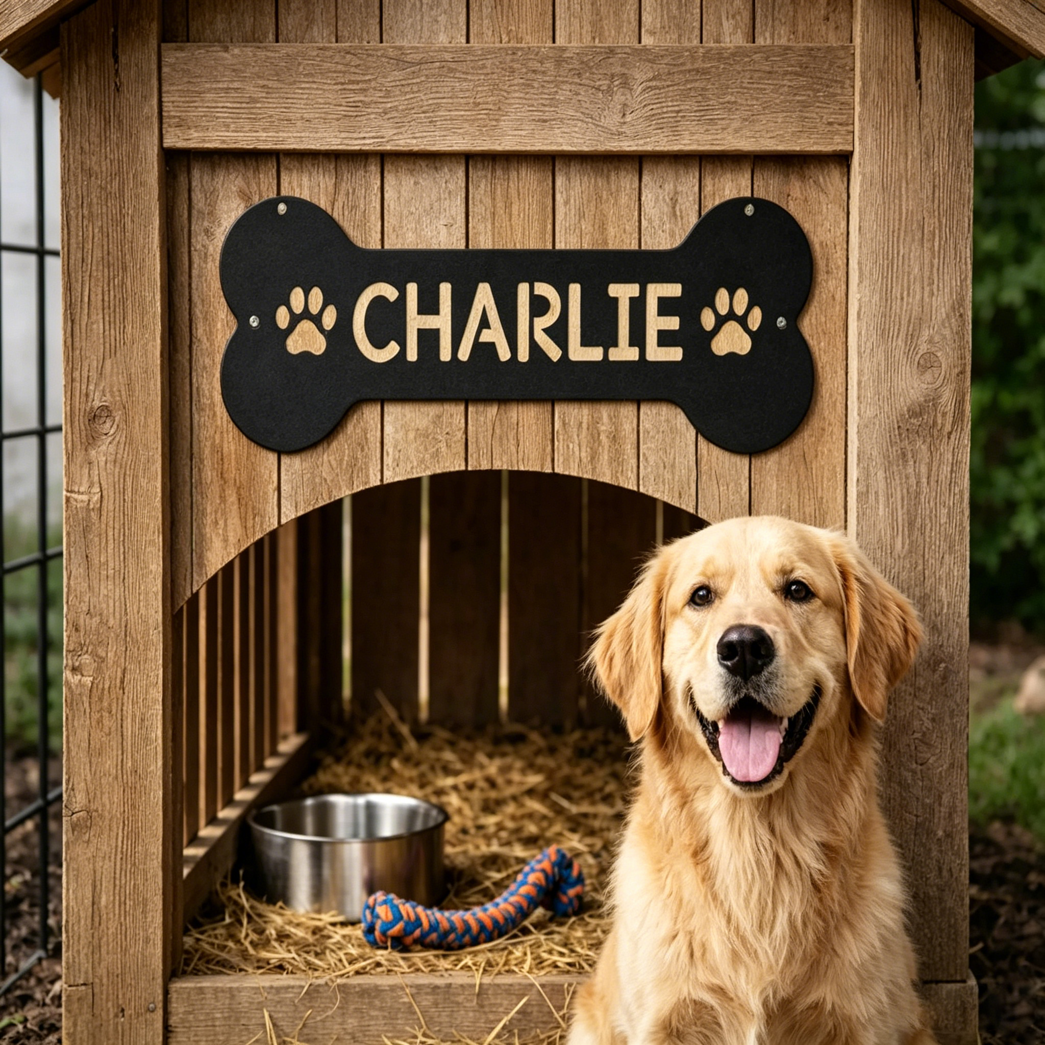 Personalized 3D Printed Dog House Name Bone Hanging Tag | MNHome96