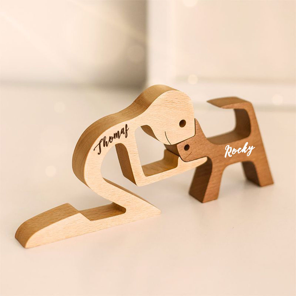 Personalized Wooden Pet Carving Blocks Decor | BKPet304