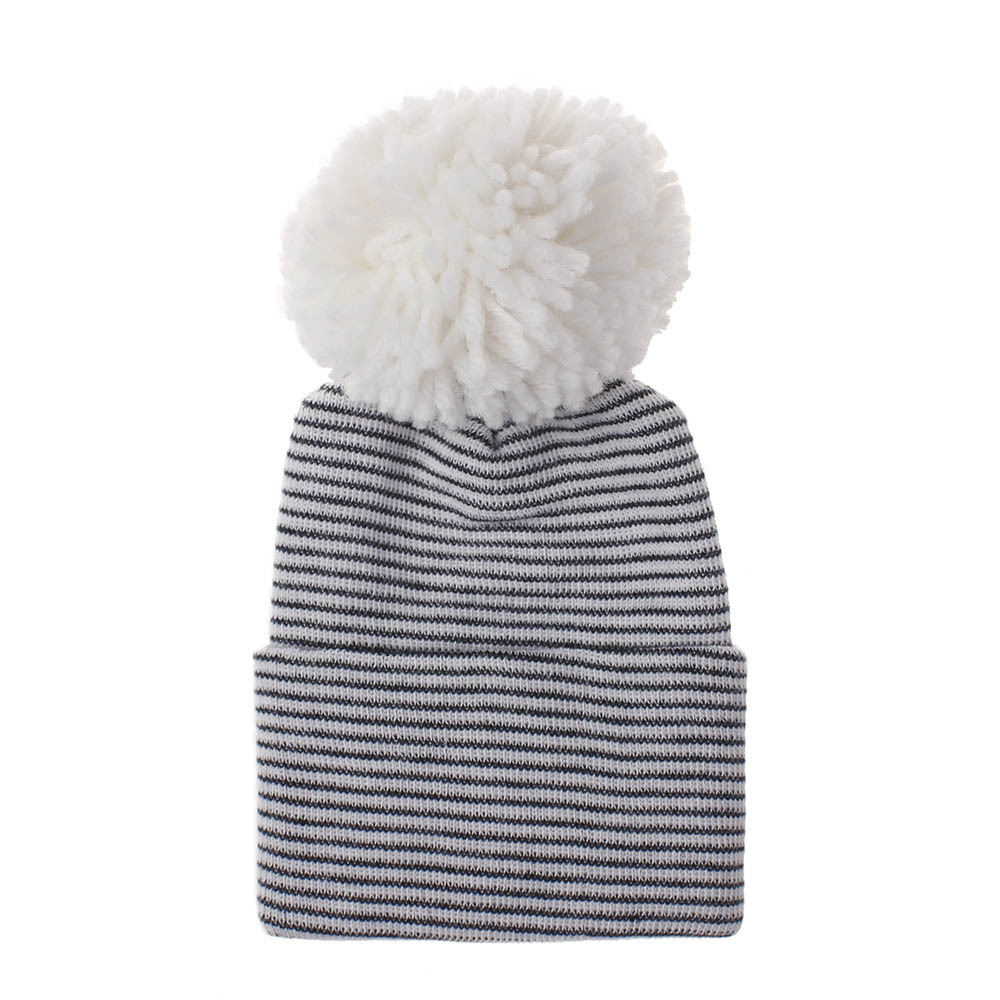 Personalized Leather Patch Pom Pom Beanie for Comfort & Unique | HSKid35