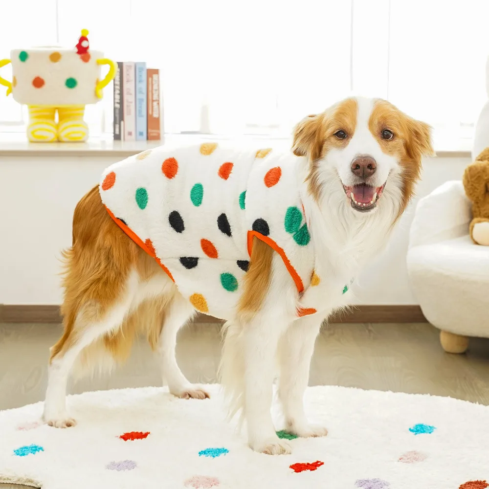 Personalized Leather Patch Pet Winter Warm Sherpa Vest | BKPet255
