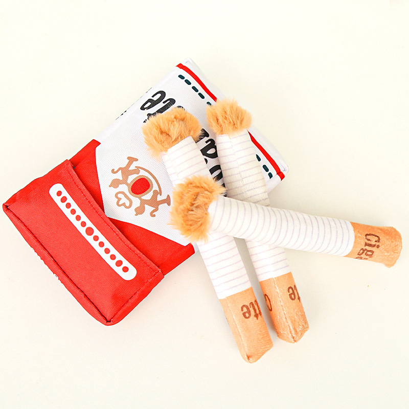 Creative Cigarette Interactive squeaky Plush Dog Toy Set | BKPet384
