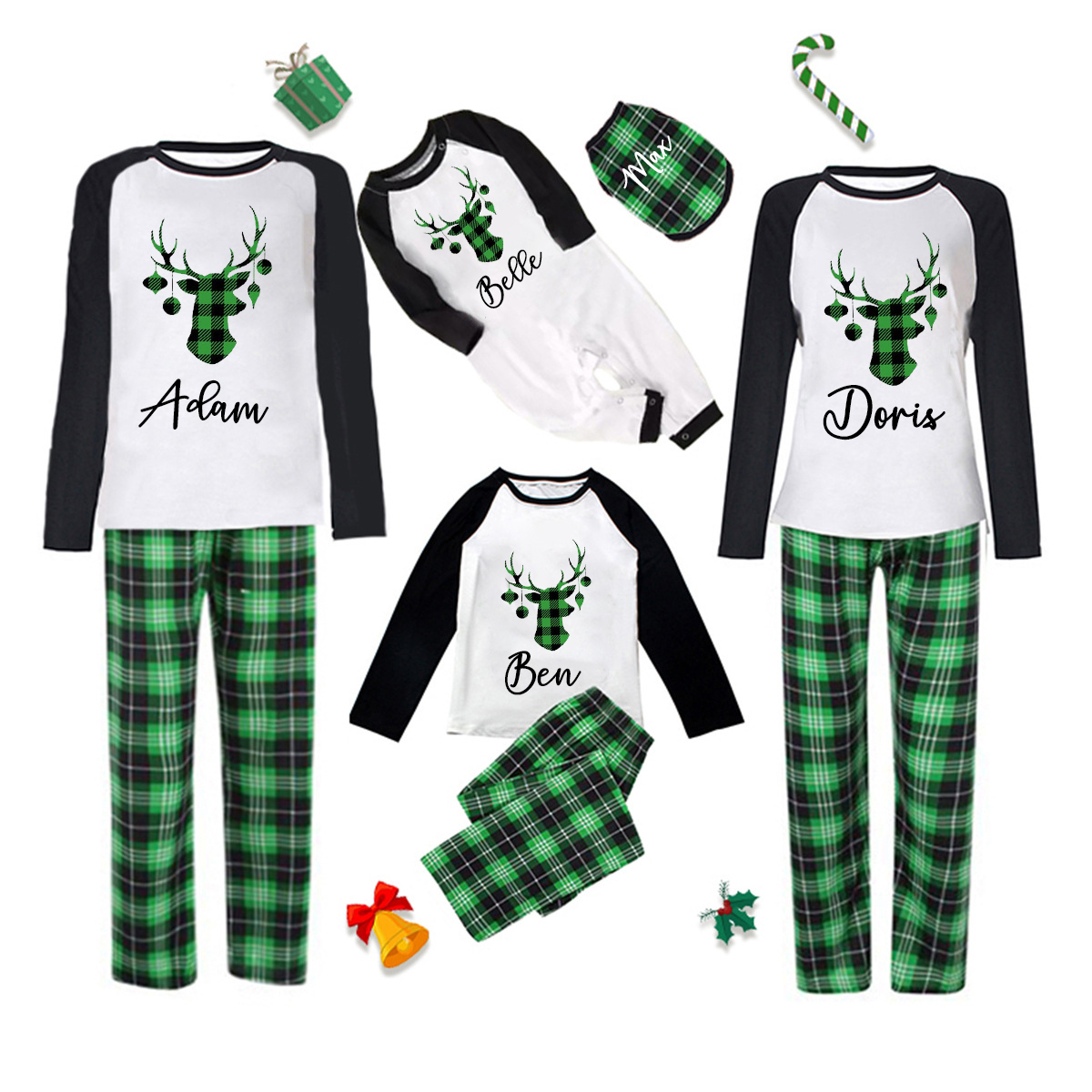 Personalized Matching Family Christmas Pajamas Set | CWFamily05
