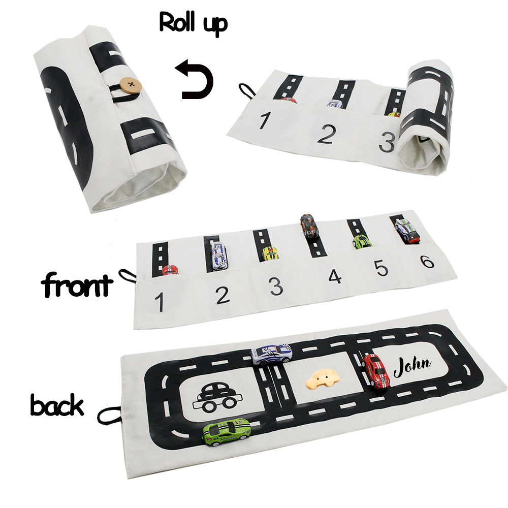 Personalized Kids Storage Bag with Road-patterned Game Mat | CWToy119