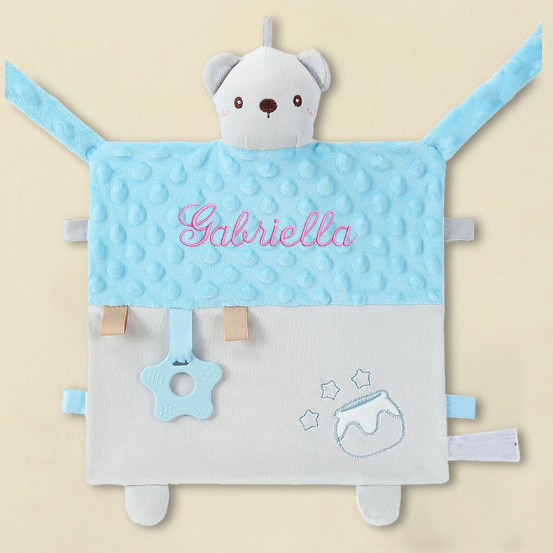 Personalized Baby Embroidery Comforter Sleep Toy | CWToy86