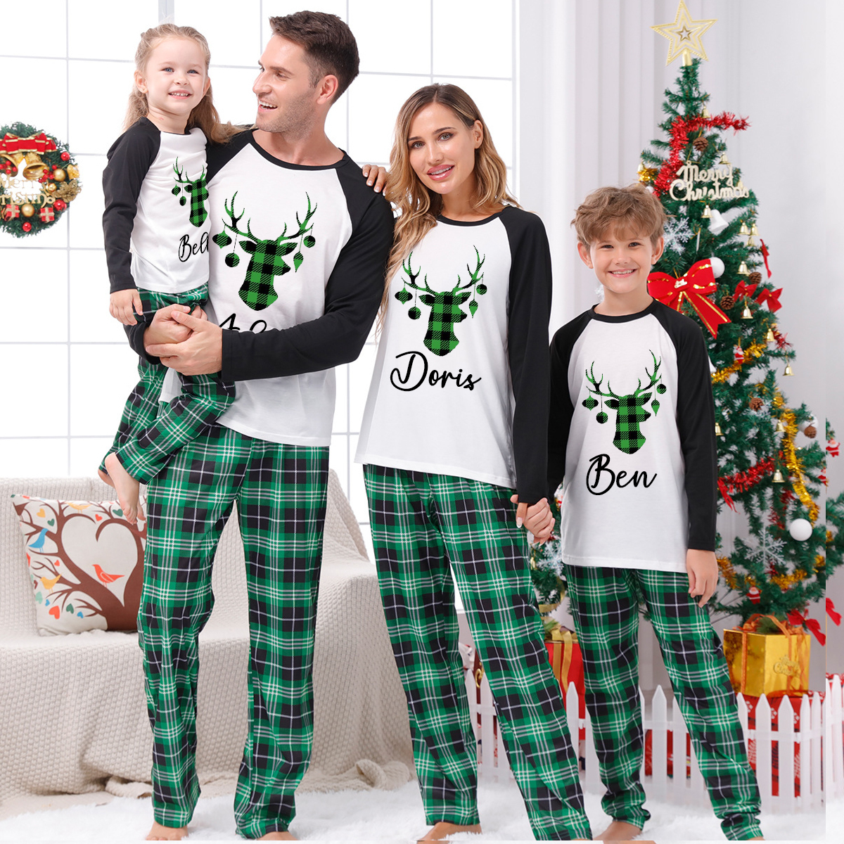 Personalized Matching Family Christmas Pajamas Set | CWFamily05