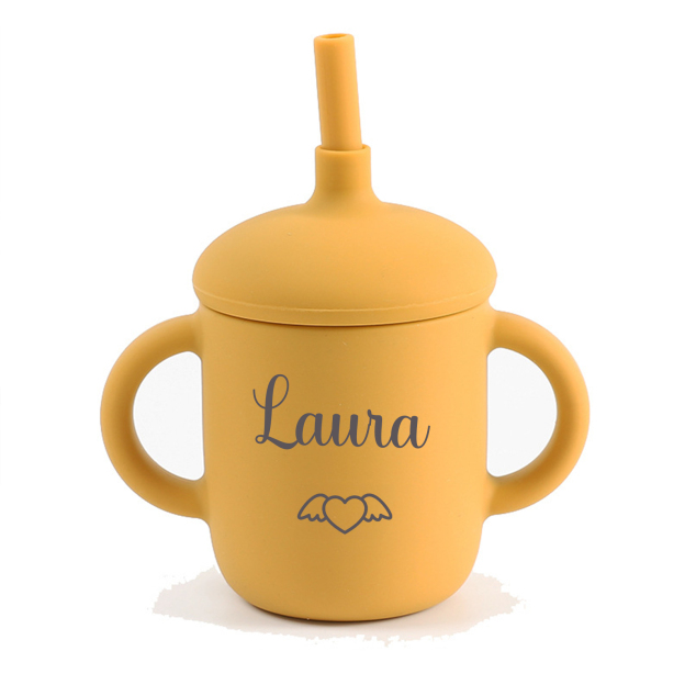 Personalised Baby Food Grade Sippy Silicone Cup  | CWBaby54