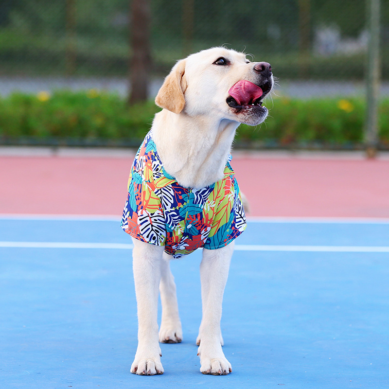 Personalized Leather Patch Hawaiian Pet Shirt | BKPet51