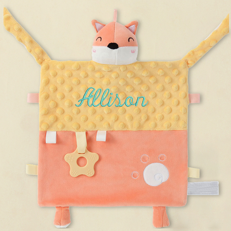 Personalized Baby Embroidery Comforter Sleep Toy | CWToy86