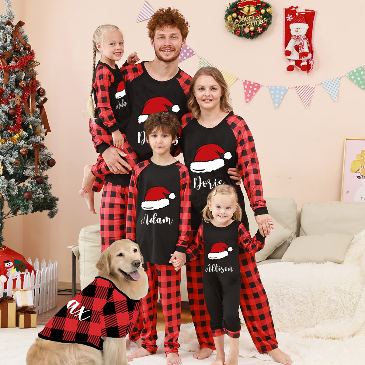 Personalized Matching Family Christmas Pajamas Set | CWFamily06