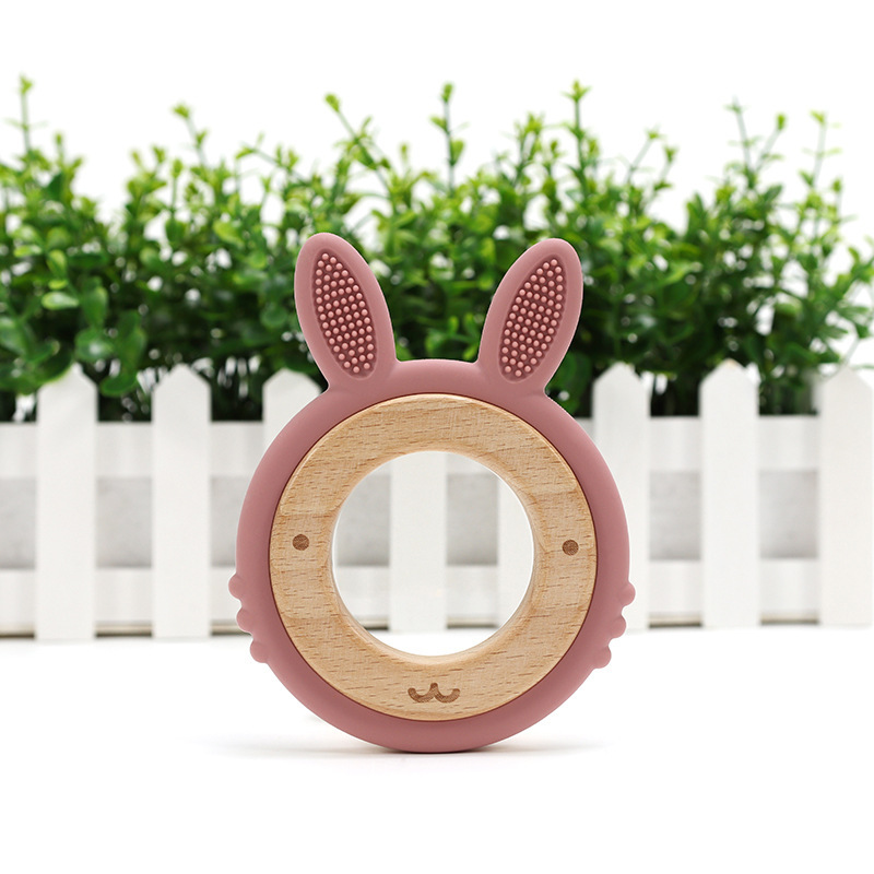 Personalized Baby Wooden Silicone Teething Toy | CWBaby100