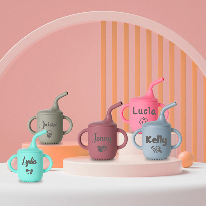 Personalised Baby Food Grade Sippy Silicone Cup  | CWBaby5301