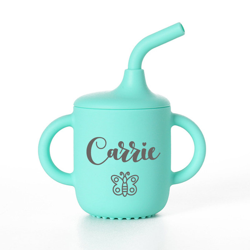 Personalised Baby Food Grade Sippy Silicone Cup  | CWBaby5301