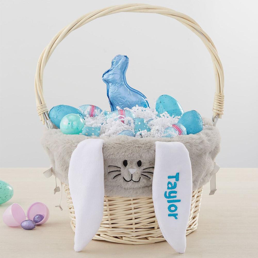 Personalized Embroidered Easter Bunny Basket Liner (Not Include Basket) | CWEaster86