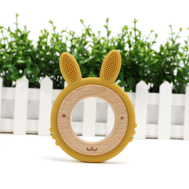 Personalized Baby Wooden Silicone Teething Toy | CWBaby100
