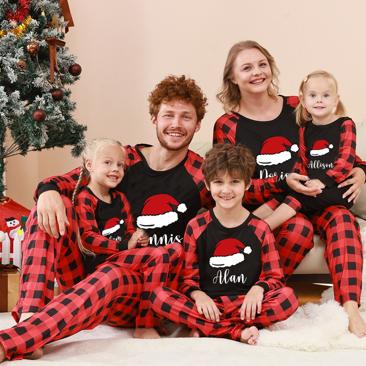 Personalized Matching Family Christmas Pajamas Set | CWFamily06