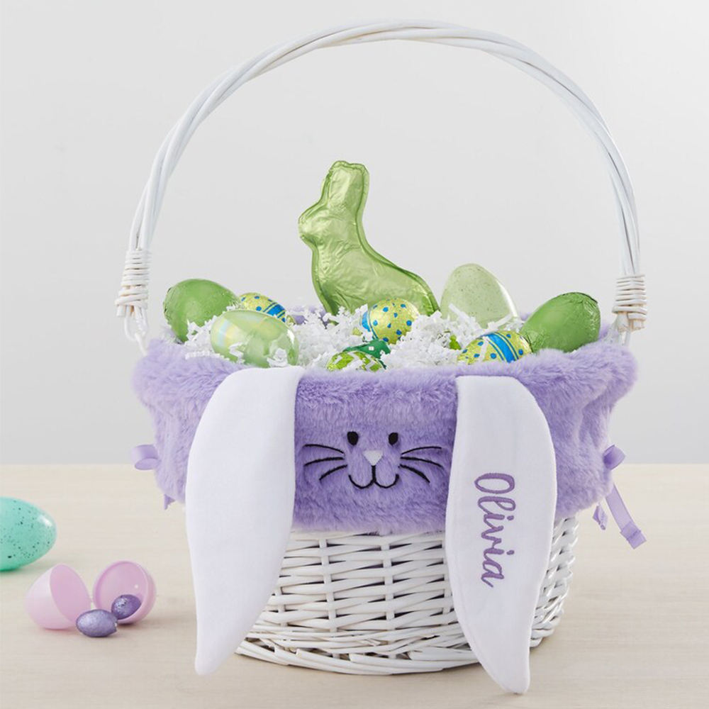 Personalized Embroidered Easter Bunny Basket Liner (Not Include Basket) | CWEaster86