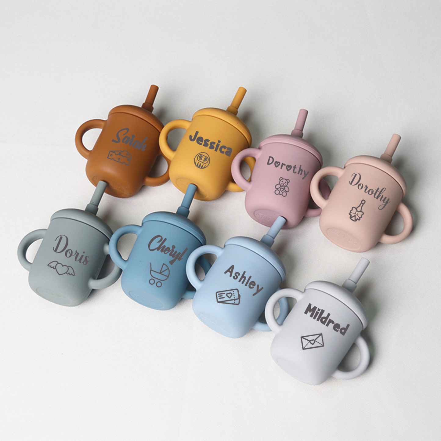 Personalised Baby Food Grade Sippy Silicone Cup  | CWBaby54