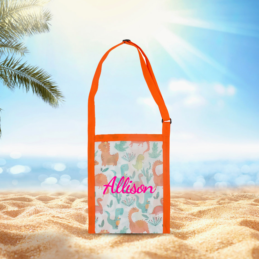 Personalized Seashell Mesh Adjustable Beach Bag | CWBeach168