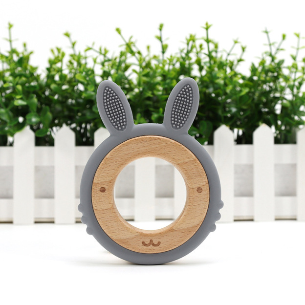Personalized Baby Wooden Silicone Teething Toy | CWBaby100