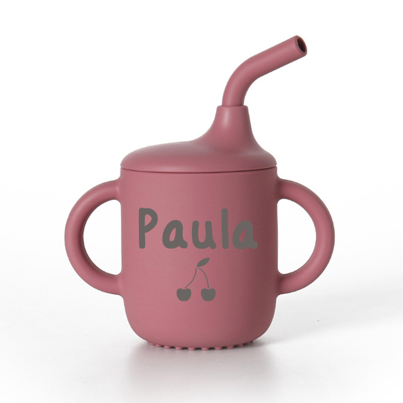 Personalised Baby Food Grade Sippy Silicone Cup  | CWBaby5301