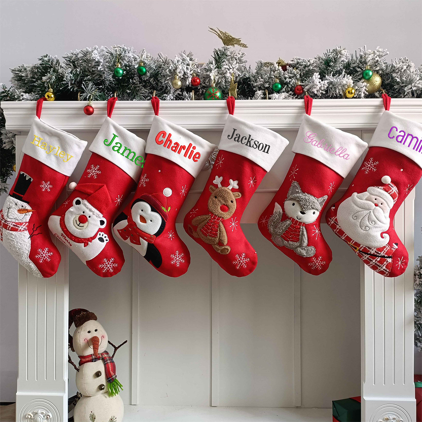 Personalized Embroidered Cute Pattern Christmas Stocking | MCGift39