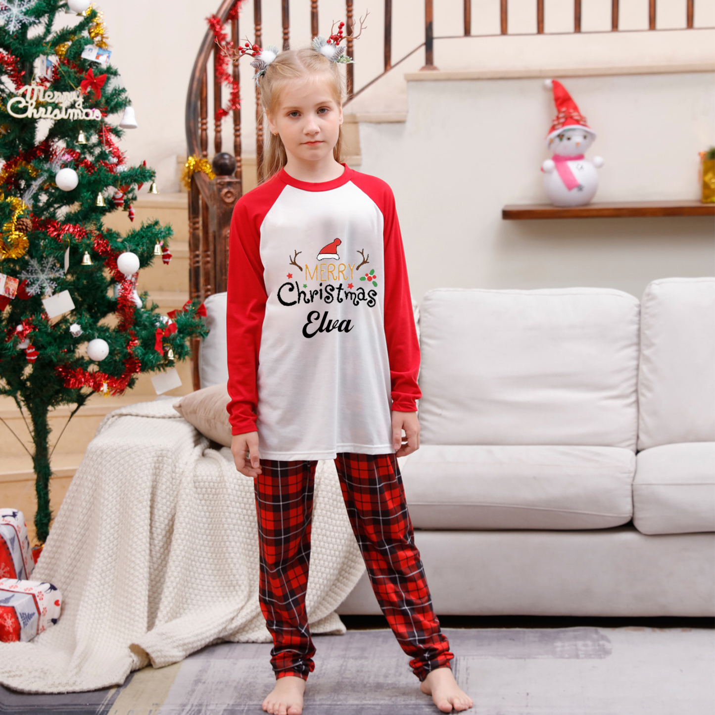 Personalized Matching Family Christmas Pajamas Set | CWFamily08