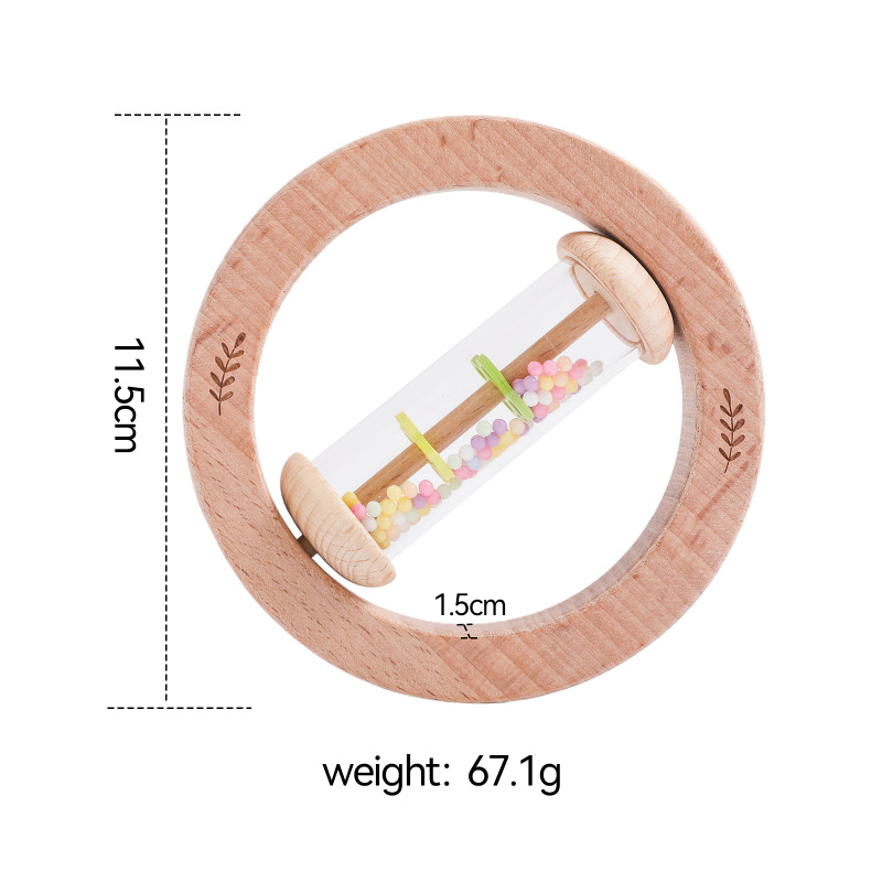 Personalized Baby Wood Rattle Sensory Toy | CWToy135