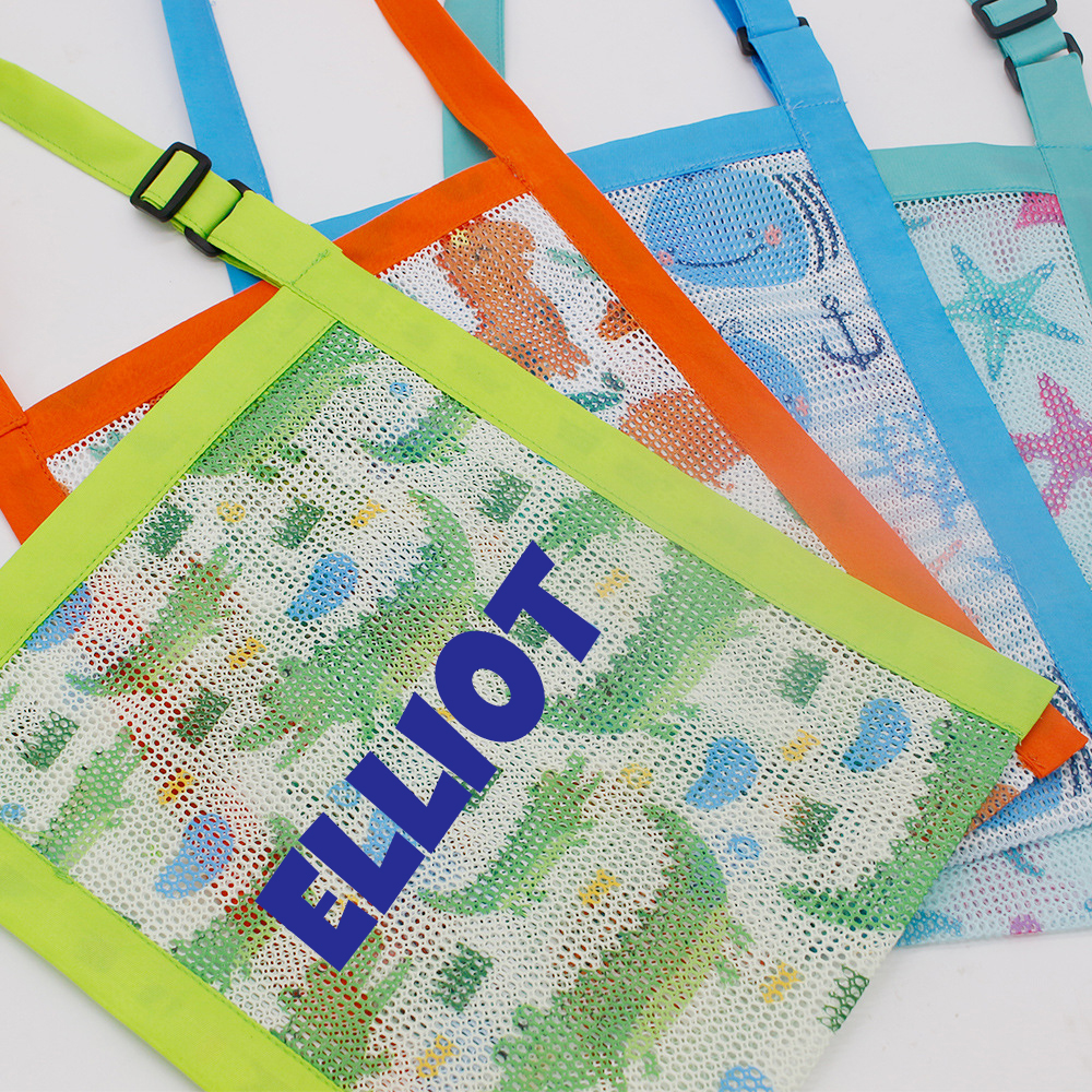 Personalized Seashell Mesh Adjustable Beach Bag | CWBeach168