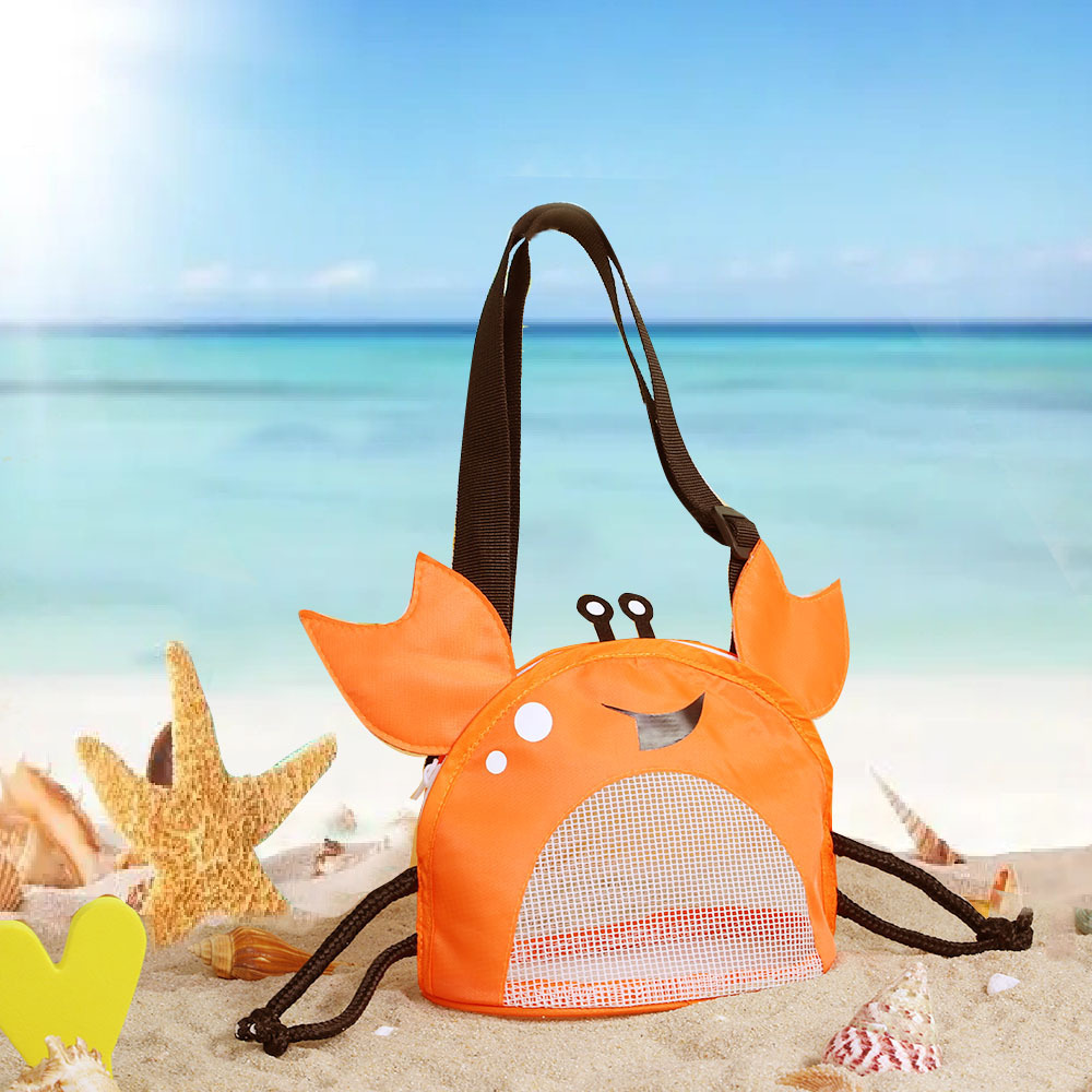 Personalized Crab Seashell Zipper Mesh Beach Bag | CWBeach90
